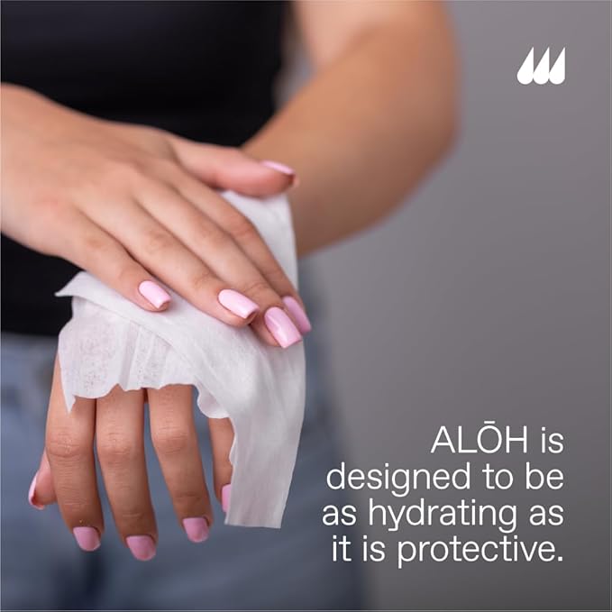 ALŌH Skin - Softening Sanitizing Hand Wipes – Peppermint + Eucalyptus Aloe - Image 5