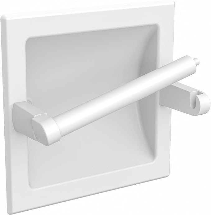 White Recessed Toilet Paper Holder by WZKALY