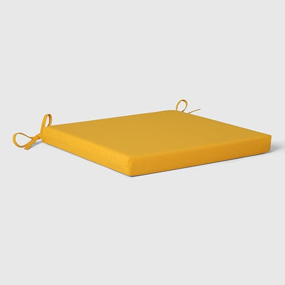 WestinTrends Solace Outdoor Patio Kitchen Dining Chair Square Seat Cushions Set of 4, 19 x 17, Yellow