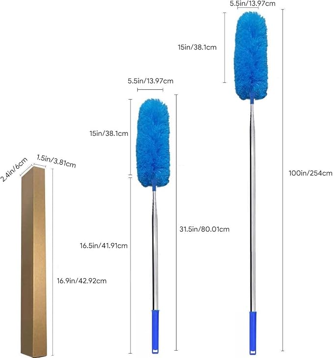 Microfiber Feather Duster Extendable Duster, Scratch-Resistant Cover, Bendable - Image 2