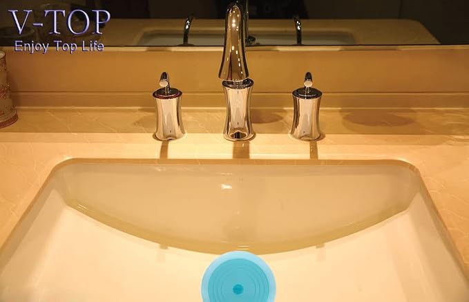 V-TOP Tub Stopper 2 Pack, 6 inches Large Silicone Drain Plug Hair Stopper Flat - Image 5