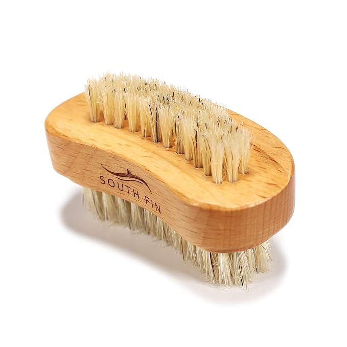Two-side Wooden Nails Brushes for Fingers, Natural Wood and Bristle Cleaning by BlueZOO