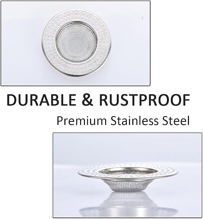2pcs Heavy Duty Stainless Steel Slop Basket Filter Trap, 3.54" Top / 1.65" Mesh - Image 5