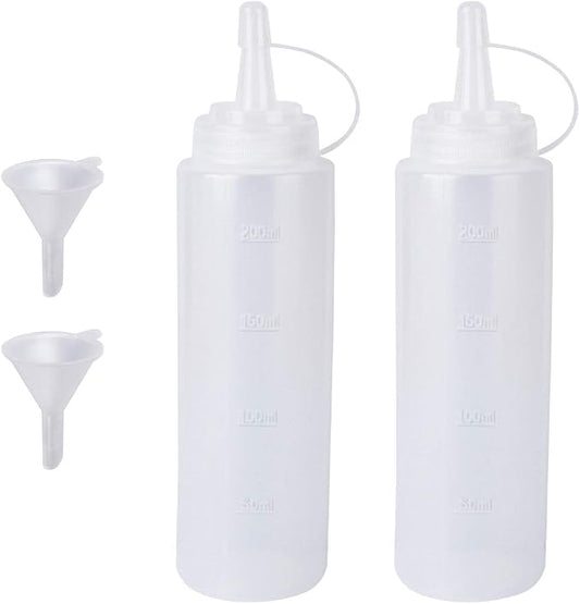 2 Pack 8oz Plastic Sauce Bottle Squeeze Squirt by Katfort