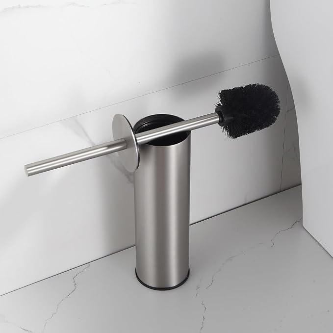 Toilet Brush and Holder Set Brushed Nickel Stainless Steel, 304 Heavy Duty - Image 2
