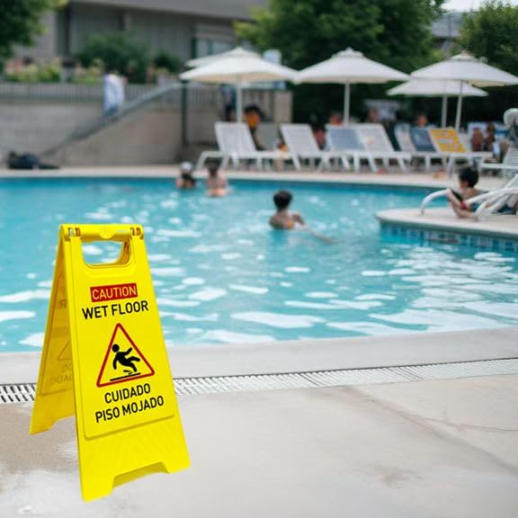 4-Pack Caution wet floor sign, 24 in. Height, Bright Yellow Double-Sided - Image 8