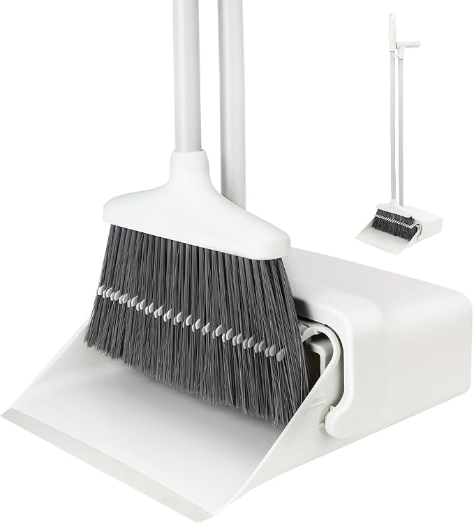 CQT Broom and Dustpan Set with Handle, Brush and Dustpan Set by CQT-HOMEUSA
