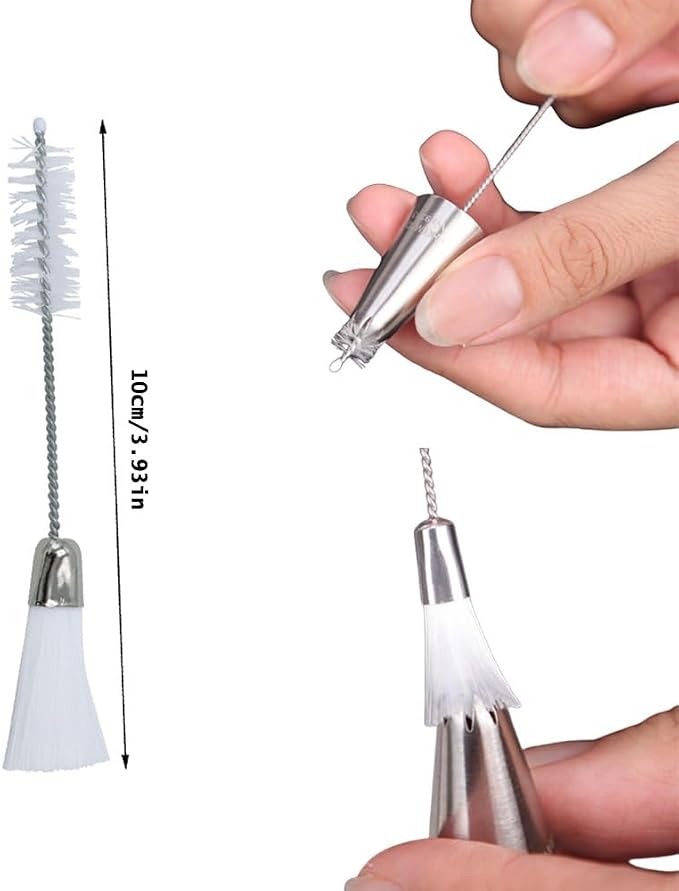 4 Pack Piping Tip Cleaning Brush Double-Headed Nylon Hard Bristle Brushes Pipe - Image 3