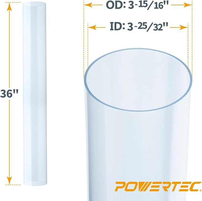 POWERTEC 70427 Clear PVC Pipe 4" x 36" Long - Image 16