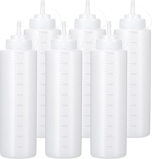 Condiment Squeeze Bottles Ketchup Dispenser, 6 Pack 32oz Squeeze Bottles by Katfort
