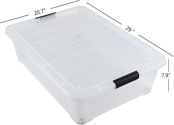 3-Pack 50 Quart Under the Bed Low Profile Storage Boxes, Large Under Bed - Image 2