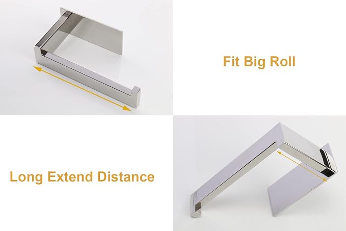 Toilet Paper Holder, Self Adhesive Tissue Holder Stainless Steel Rustproof - Image 5