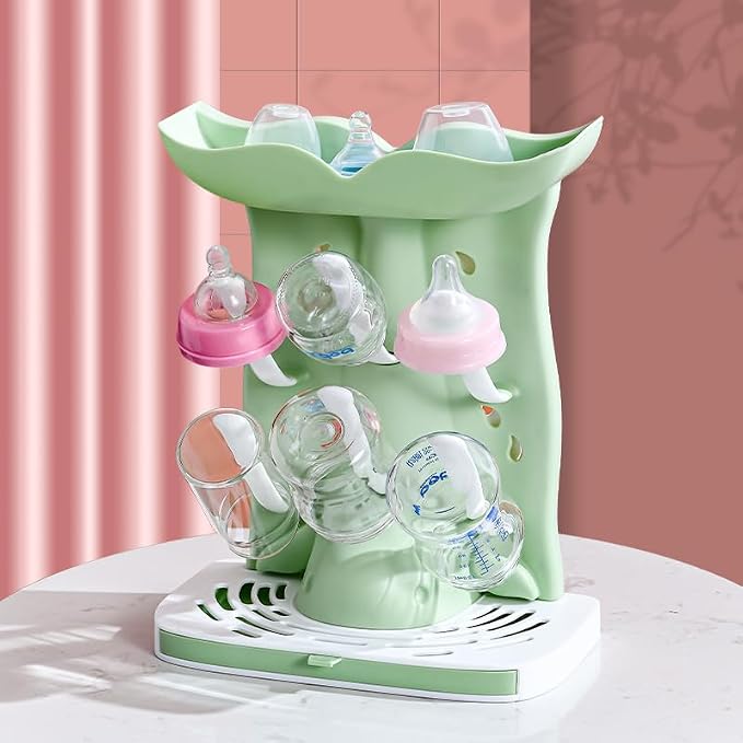 PandaEar Baby Bottle Drying Rack, Countertop Vertical Rack Detachable Travel - Image 2