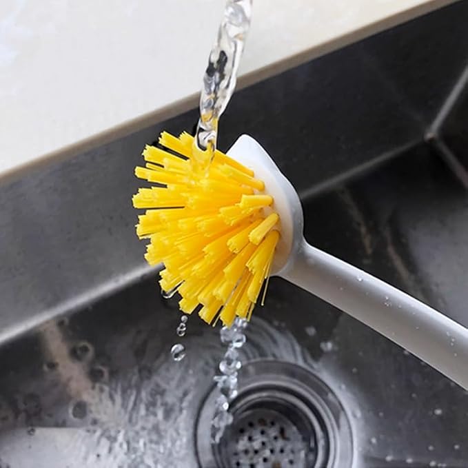 2 Pcs Scrub Brush with Handle 11'' Dish Scrubber Brush Kitchen Sink Brush Long - Image 3