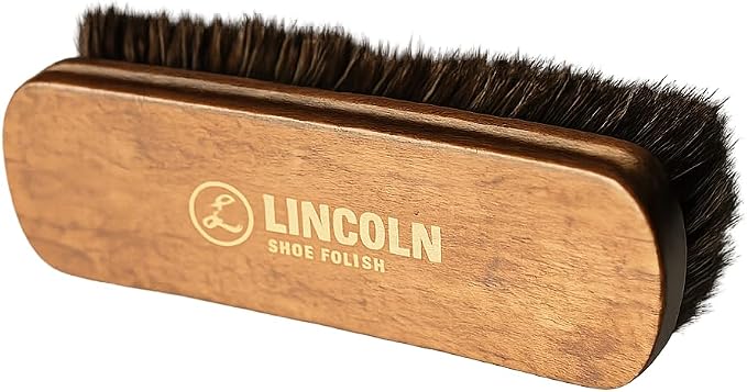 Lincoln Horsehair Shoe Shine Brush – 100% Genuine Horsehair Bristles & - Image 2