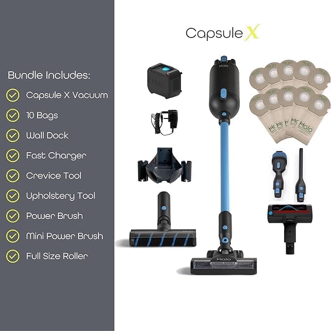 X Cordless Vacuum Cleaner | Mini Power Brush, Hard Floor Roller, 10 Bags & Wall - Image 4