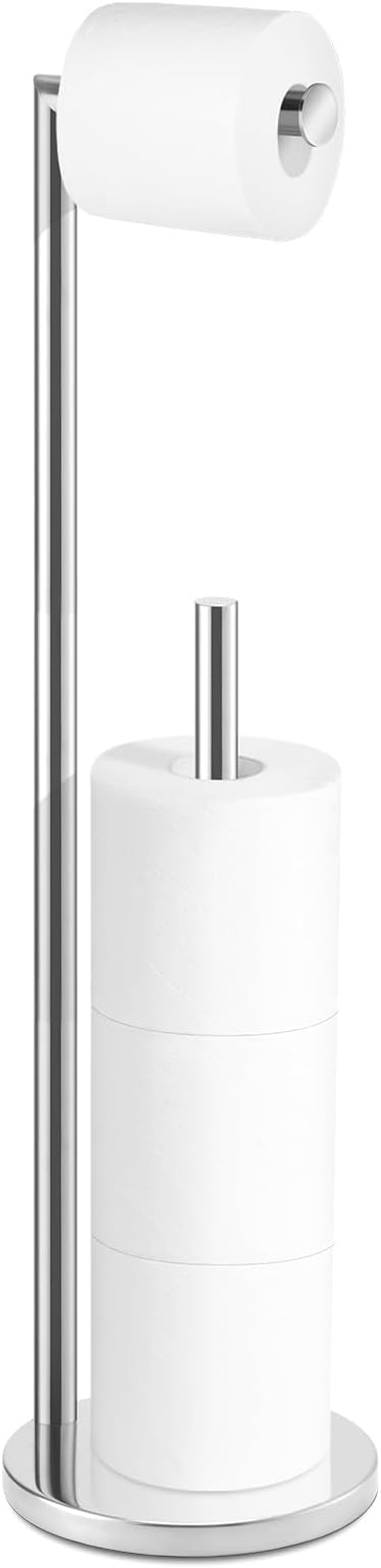 Toilet Paper Holder Stand, Toilet Paper Holder Free Standing, Chrome Toilet by Batoliet