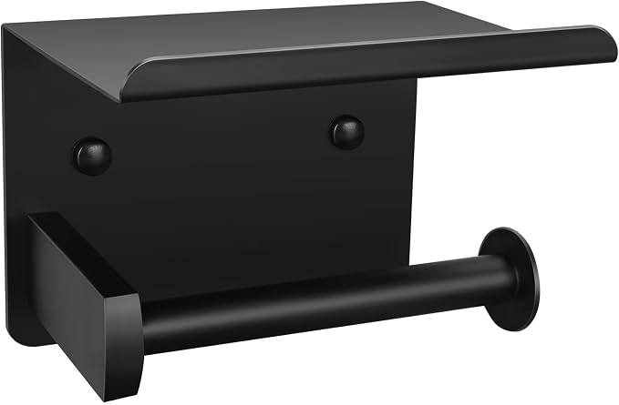 1pcs Matte Black Toilet Paper Holder by Mdvora