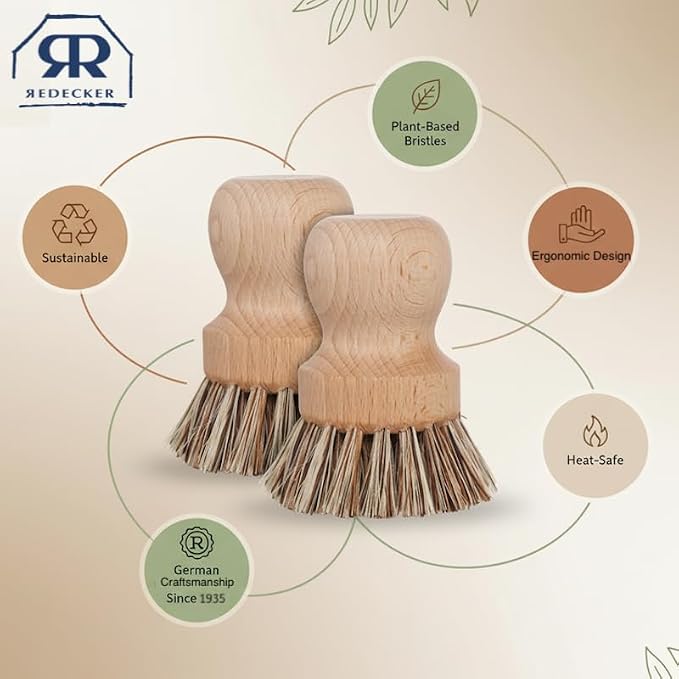 REDECKER Natural Fiber Bristle Pot Brush - Image 3