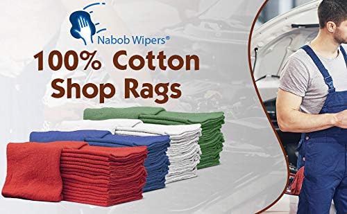 Nabob Wipers Auto Mechanic Shop Towels 25 Pack Bulk Shop Rags 100% Cotton Size - Image 4