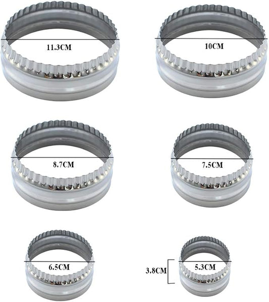 Fluted Cookie Cutters- Round Biscuit Cutters Set of 6 Pieces, Double Sided - Image 2