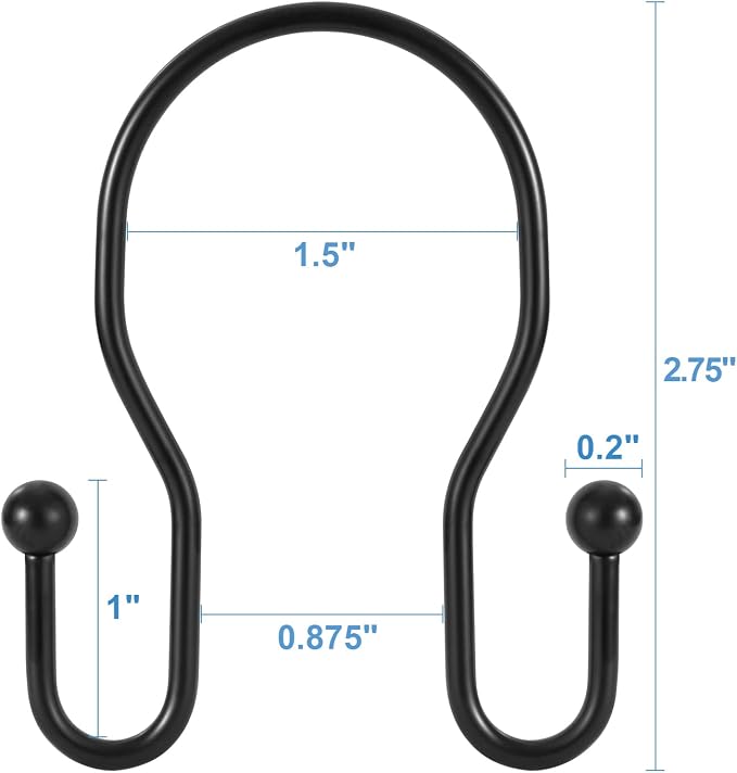 24 Pack Double Shower Curtain Hooks Rings, TENOVEL Double Sided Shower Curtain - Image 8