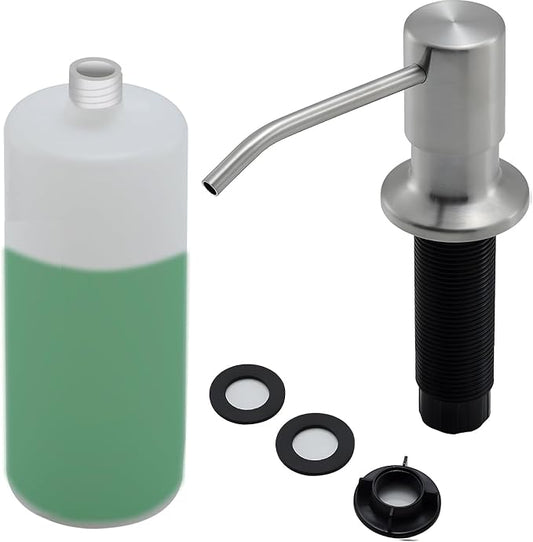 Built in Soap Dispenser for Kitchen Sink, Stainless Steel Brushed Nickel by EcoChannels
