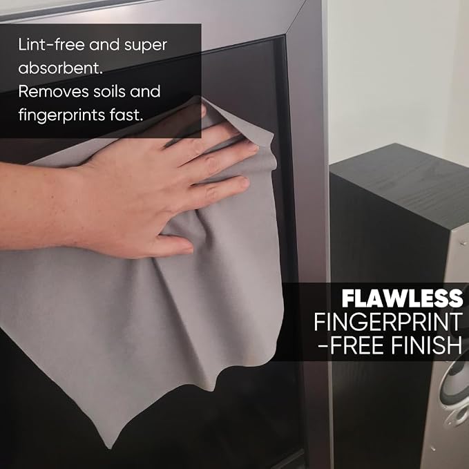 Premium Screen Cleaning Cloth by Microfiber Wholesale | Black | 10”x10” | 10pk - Image 3