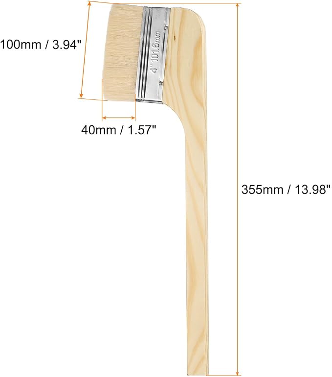 HARFINGTON Paint Brush 2Pcs 4" Brush Width Soft Wool Variety Angled Bend - Image 2