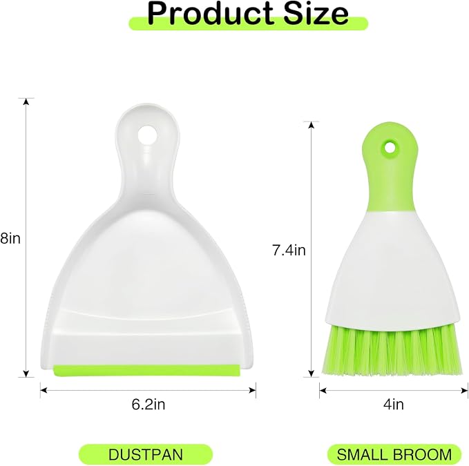 NACENA Mini Dustpan and Brush Set, Small Broom and Dustpan Set Dust Pan and - Image 2