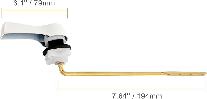 Hibbent Universal Metal Front Mount Toilet Handle Replacement Kit, Brass Toilet - Image 7