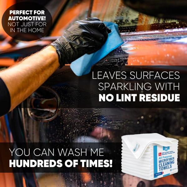 MW Pro Microfiber Cleaning Cloth | White | Size 16" x 16" | All Purpose - Image 4