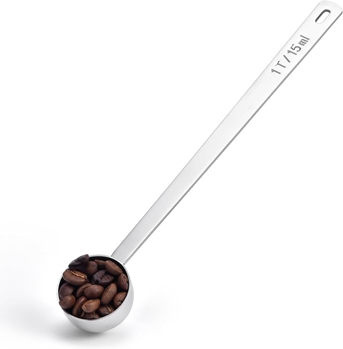 Long Handle Coffee Scoop: 8.3 Inch 18/8 Stainless Steel 1 Tablespoon Metal by Lilybeam
