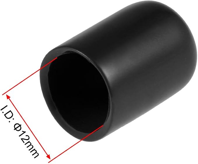 uxcell 20pcs Rubber End Caps 12mm ID Vinyl Round Tube Bolt Cap Cover Thread - Image 3