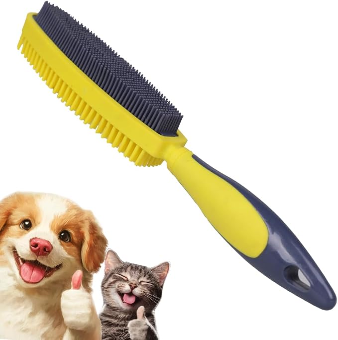 Rubber Pet Hair Removal Brush, Dogs Cats Hair Lint Remover Tool Massage Bath by Unknown