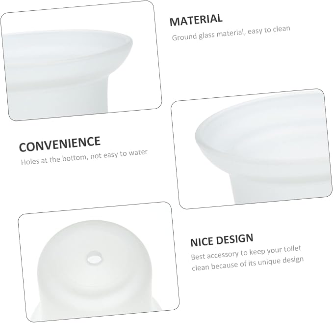 PRETYZOOM Frosted Toilet Brush Holder - Image 3