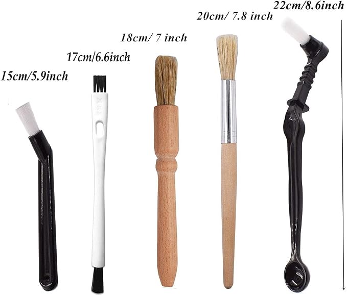 DXary 5 Pieces Coffee Brush Set Professional Espresso Brush Kit Include Wooden - Image 5
