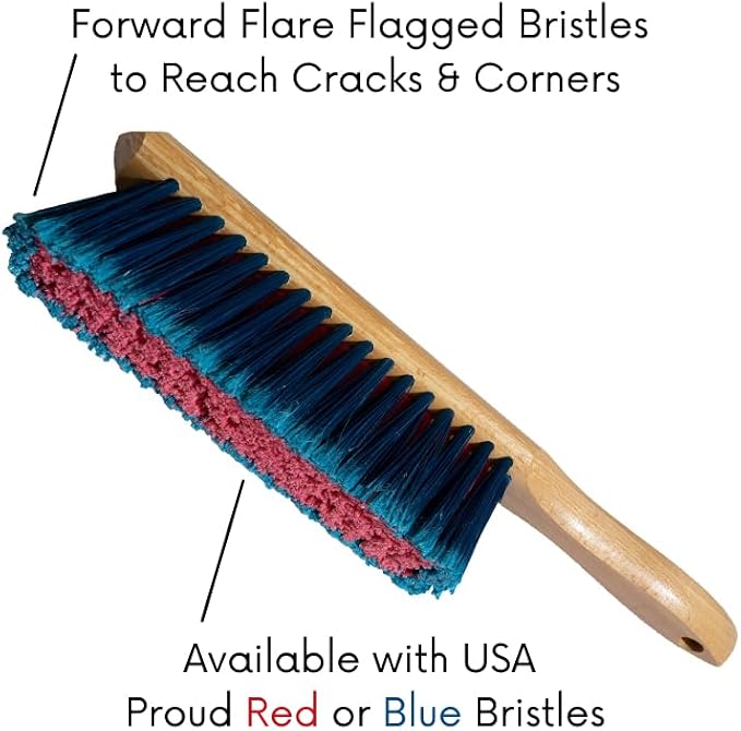 8 Inch USA Bench Broom, Counter Brush, Chemical Resistance Bristles, Two Coats - Image 5
