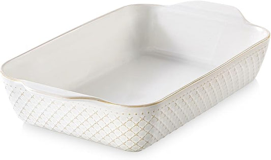 DOWAN 9x13 Deep Lasagna Baking Dish, Ceramic Casserole Dish by DOWAN