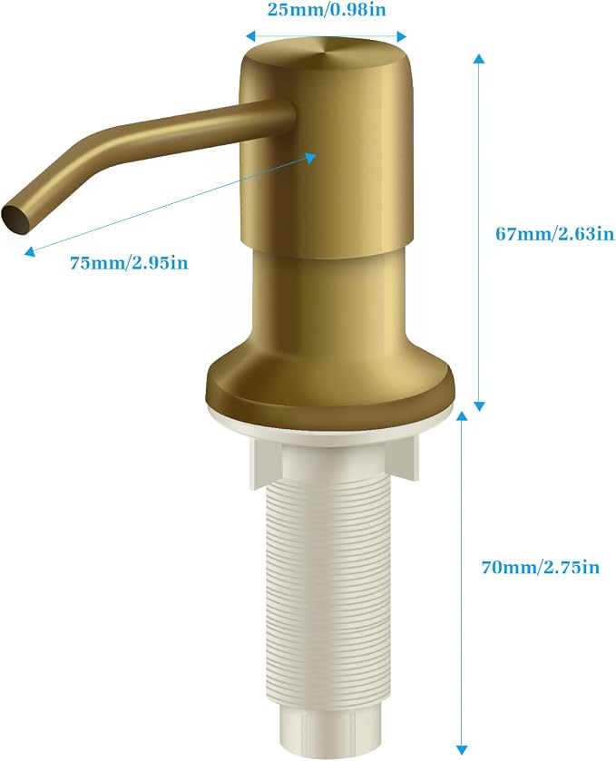 Soap Dispenser for Kitchen Sink and Extension Tube Kit, Stainless Steel - Image 5