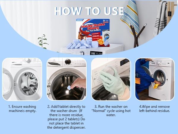 Washing Machine Cleaner-36Pack-18 Month Supply, Washer Machine Cleaner Tablets - Image 6