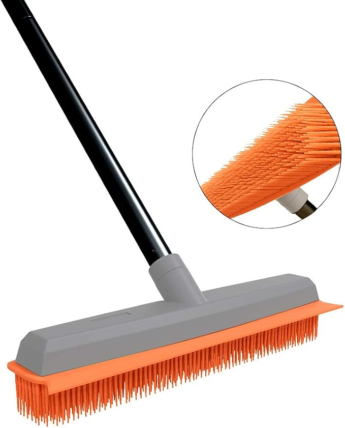 TreeLen Rubber Broom Carpet Rake Pet Hair Remover Broom - Image 8
