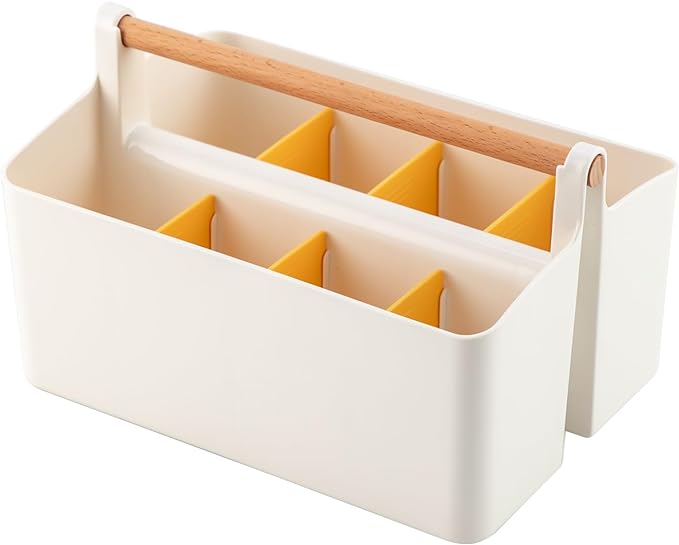 Large Portable Caddy Tote with Handle, Plastic Craft Storage Organizer Basket by Vidifor