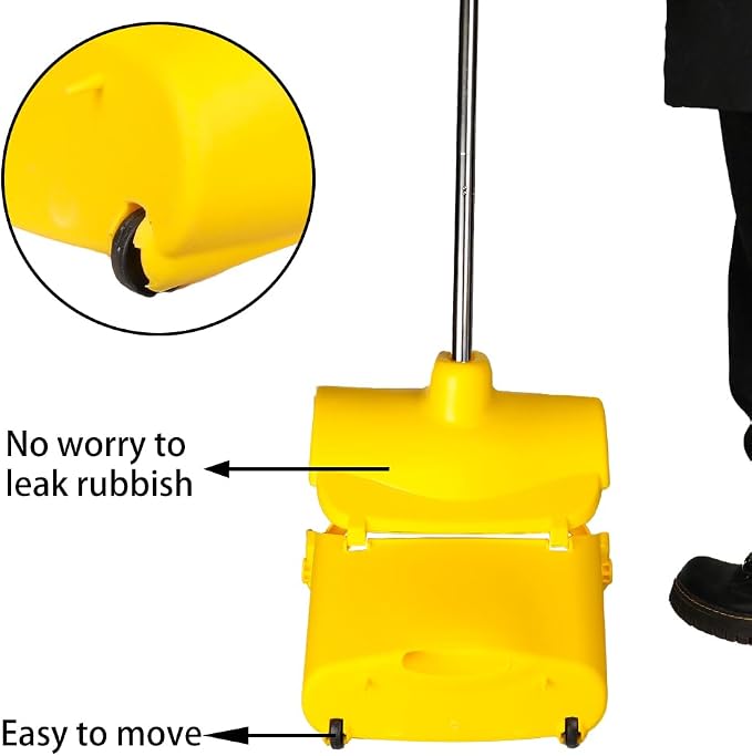 Long Handle Heavy Duty Broom and Dustpan Set, Outdoor and Commercial Upright - Image 3