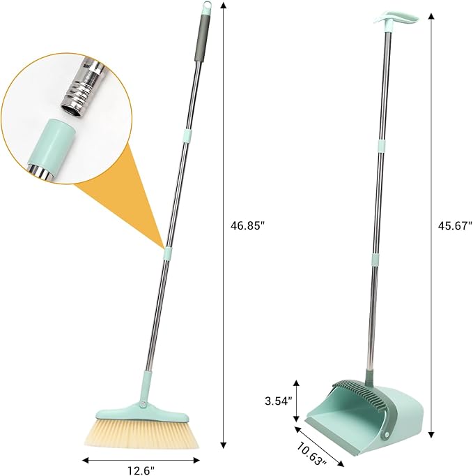 Broom and Dustpan Set, Long Handle Broom and Dustpan Set, Broom - Image 2