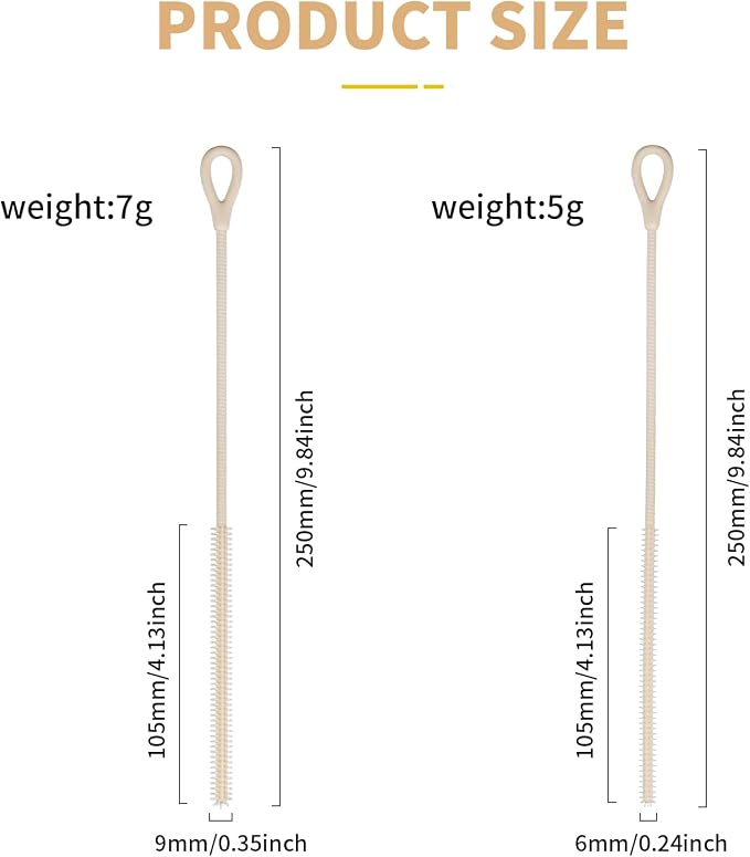 2Pcs Silicone Straw Cleaner Brush, 9.84in Reusable Straw Cleaner - Image 2