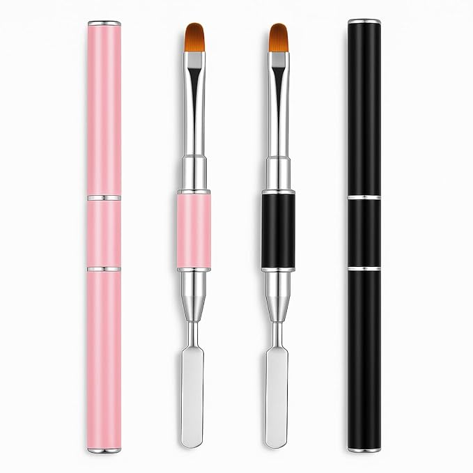 2Pcs Dual-Ended Nail Art Brush and Spatula Set by JEONEKIDBEAUTY