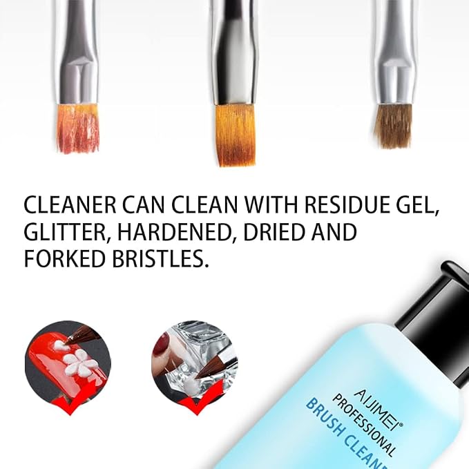 AIJIMEI Nail Brush Cleaner Gel Set Fast Cleaning Nail Brush Cleaner Easy To Use - Image 4