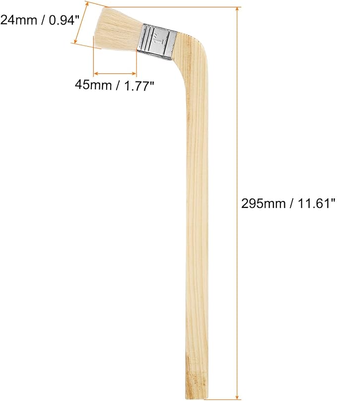HARFINGTON Paint Brush 2Pcs 1" Brush Width Soft Wool Variety Angled Bend - Image 2