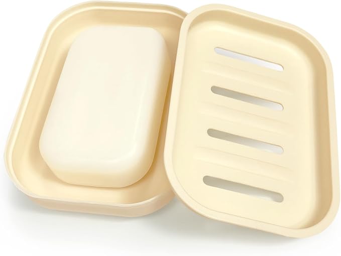 Double Layer Draining Soap Dish, Plastic Dishwashing Sponge Soap Holder - Image 7